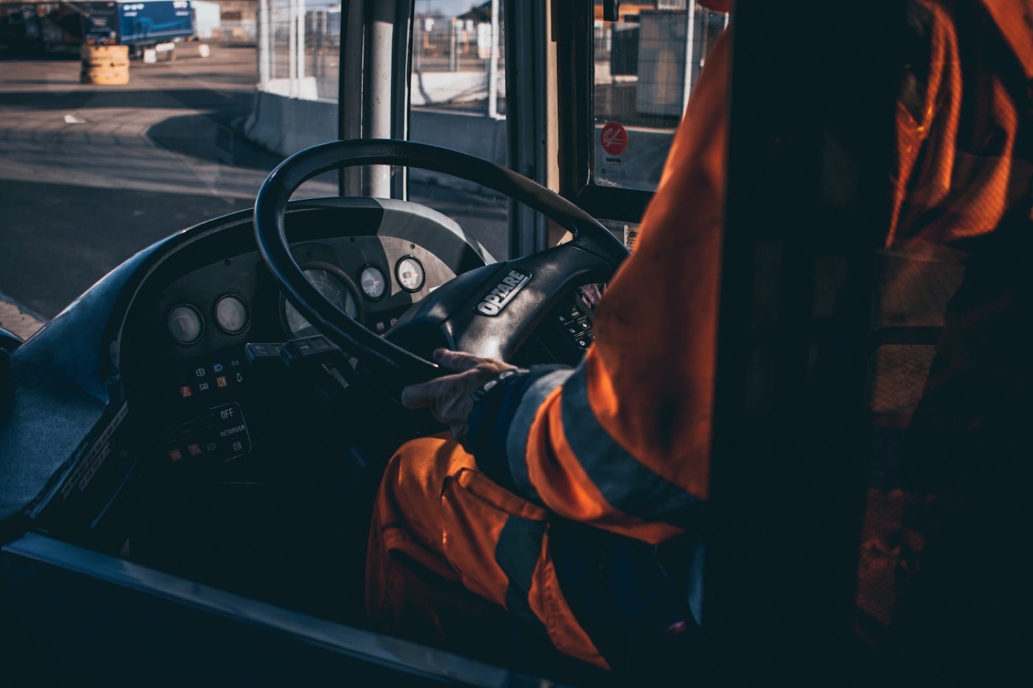 Professional lorry driver taking a quiet rest break in a lay-by to protect their mental wellbeing